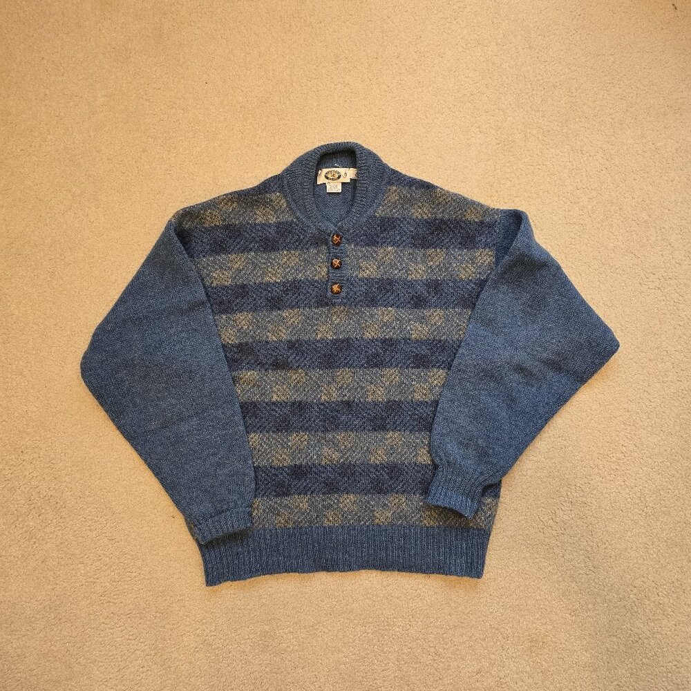 Mens Harbour Club Sweater Vintage Made in Scottland 100% Pure Wool 90s